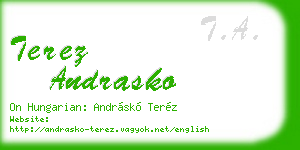 terez andrasko business card